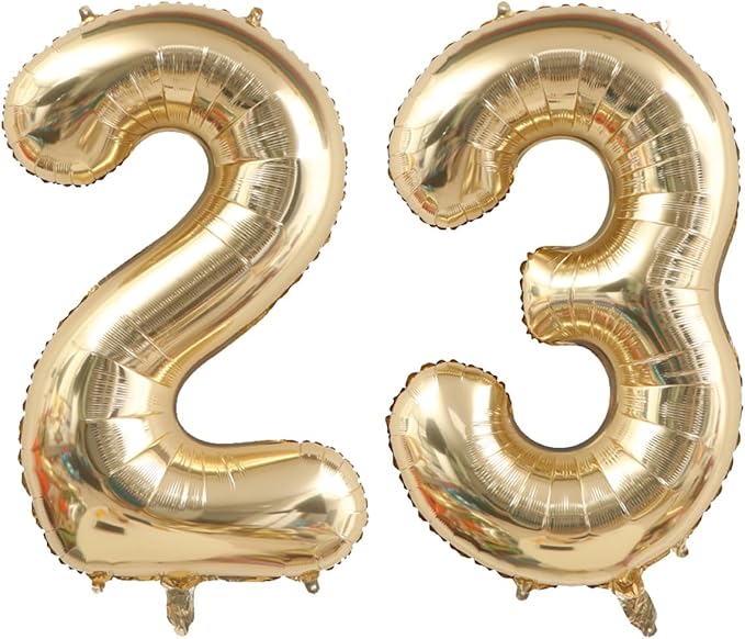 40 Inch Light Gold 23 Number Balloons White Gold Giant 32 Foil Mylar Helium Large Digital Balloon Champagne Gold Birthday Numbers Jumbo Balloons 23rd or 32nd Anniversary Party Decorations Supplies