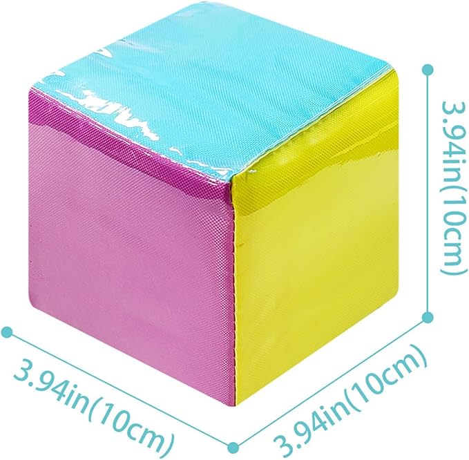 Learning Cubes Pocket Classroom DIY Education Playing Game Dices Teaching Stacking Blocks with 1Pcs Clear Pocket Playing Game Dices Soft Foam Cubes Learn