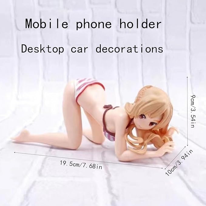 1PCS Yuuki Anime Action Figure, Detachable Multicolor Collectible Character Statue PVC Dolls Gifts Anime Cartoon Phone Bracket Desktop Decoration Ornament Swimsuit Doll Car Toy 3D Model