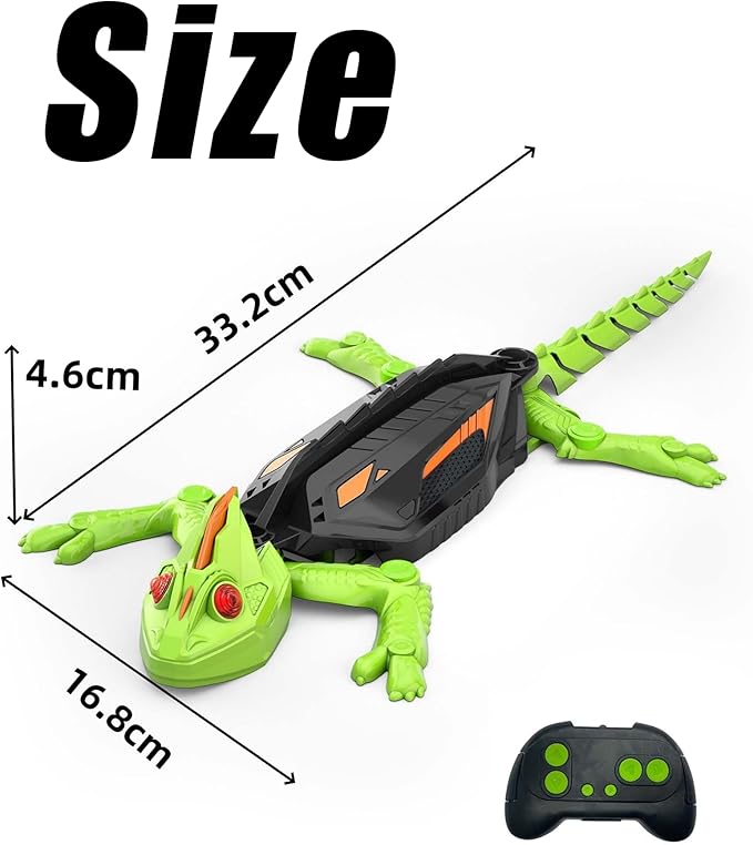 Lizard Toy,2025 New Lizard - Play Pack,Floor & Wall Driving Dual Mode,Wall Crawling Gecko Remote Control Electric LizardToy with LED Glowing Eyes,Wall Climbing RC Gecko Toy for Kids (A1)