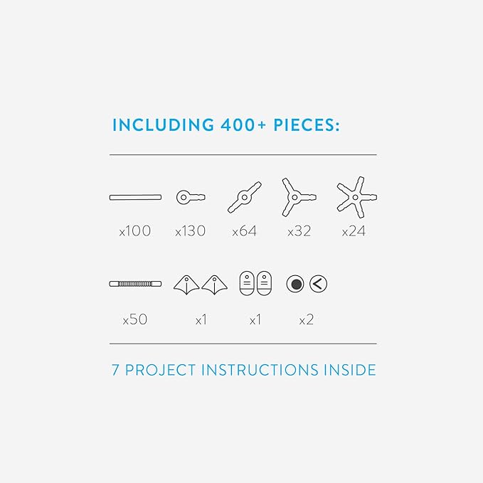 Strawbees Creature Creator Kit - Educational Connecting Toys for Makers & Families, Building Toy Toolbox with Straws and Connectors for Creative STEM Exploration in Schools & Home Learning
