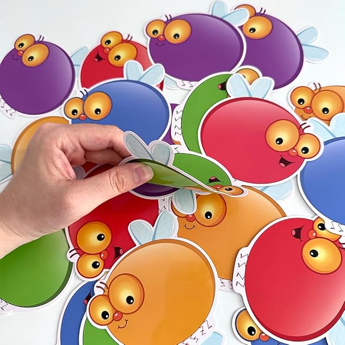 20 Blank Fly Cards and 4 Swatters Pack, DIY Early Childhood Education Materials, Quick Response Sight Words and Math Learning Game, Preschool Primary School Teaching Interaction Aids