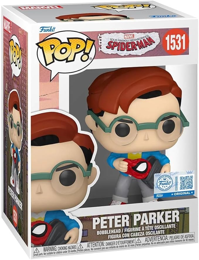 Funko Pop! Vinyl Figure, Spider-Man Peter Parker #1531, Entertainment Earth Exclusive, Marvel Animated Series, 4.25 Inch