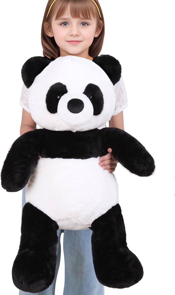 24" Giant Panda Bear Stuffed Animal Plush Toy Cute Soft Body Panda Pillow Kawaii Big Doll, Gift for Kids Boy Girl Birthday Valentines Christmas