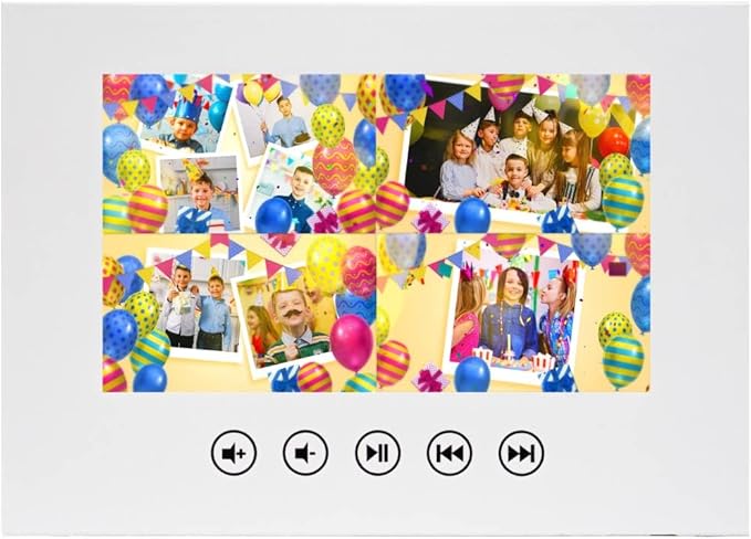 Boys Birthday Video Card – Personalized Slideshow Gift – Add Your Photos – 7” Display, USB Rechargeable Battery, 8GB Memory, Digital Greeting That Plays Instantly