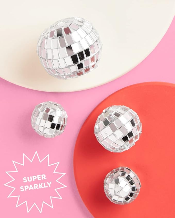 xo, Fetti Disco Ball Mini Cake Topper - 4 Pieces | Eras Birthday Supplies, Bday Cake Decoration, Last Disco Bachelorette Party