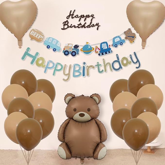Large Little Bear Foil Balloons，2 PCS 35 Inch Little Bear Theme Party Supplies，Jungle Safari Theme Baby Shower Birthday Party Decorations