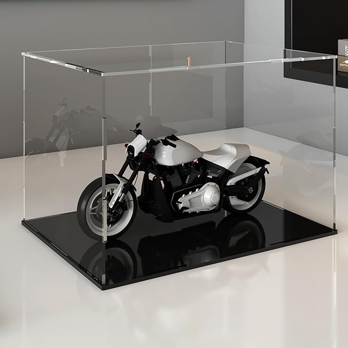 Large Acrylic Display Case for Collectibles and Toys, Versatile Clear Acrylic Display Box with Black Base for Action Figures and Souvenirs, 14.5x11x11-inch