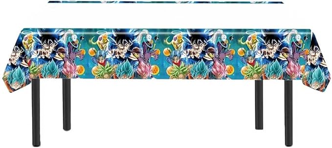 42PCS Dragon Ball Birthday Party Supplies: Banner, Cake Topper, Tablecloth, Backdrop, Cupcake Toppers, Balloons, Aluminum Balloons