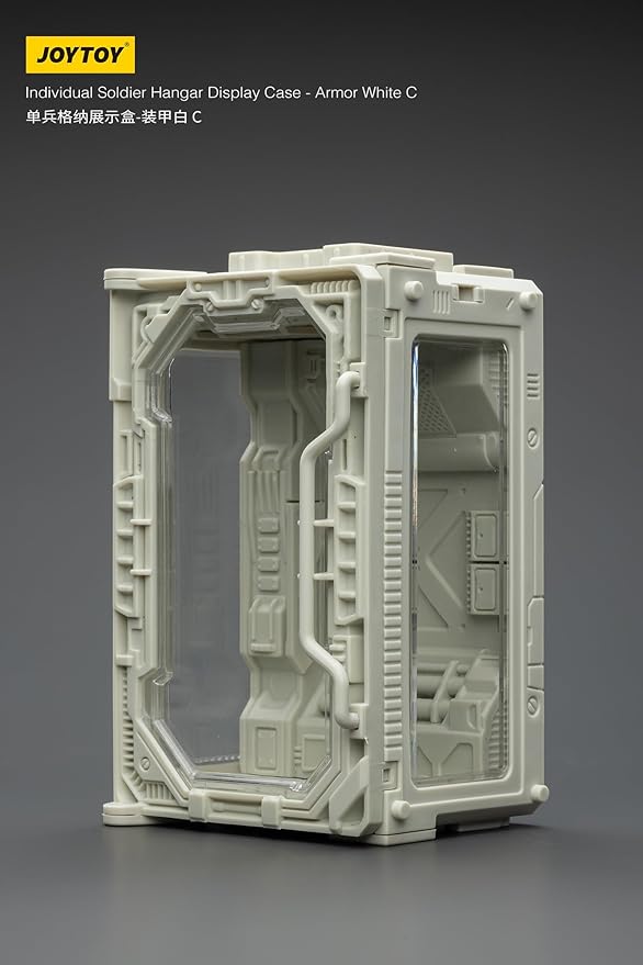 JOYTOY 5'' Display Box,Action Figures Display Case - Individual Soldier Hangar Display Case - Armor White C - Dustproof Collectibles Box Ages 15+