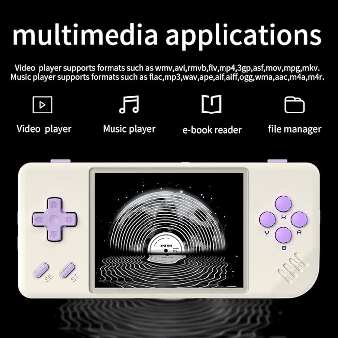 RG28XX Retro Game Console 2.83 Inch 640*480 IPS Screen Linux System Built-in 128GB TF Card,with 3100mAh Battery Linux System Games Consoles,Support HD and TV Output Casual Game Console(White)