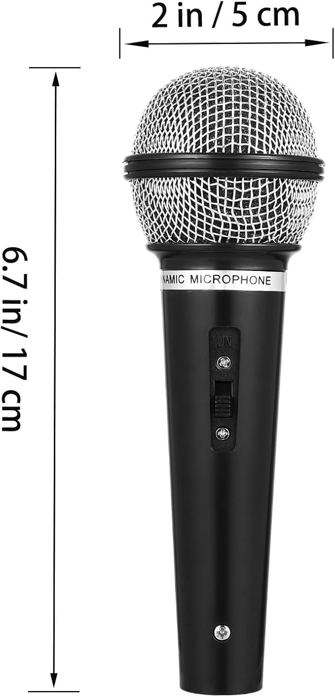 2 Pcs Fake Microphones, Pretend Play Toy, Plastic Prop Microphones for Birthday Party, Stage Performance, Singing, Dancing, Role Playing