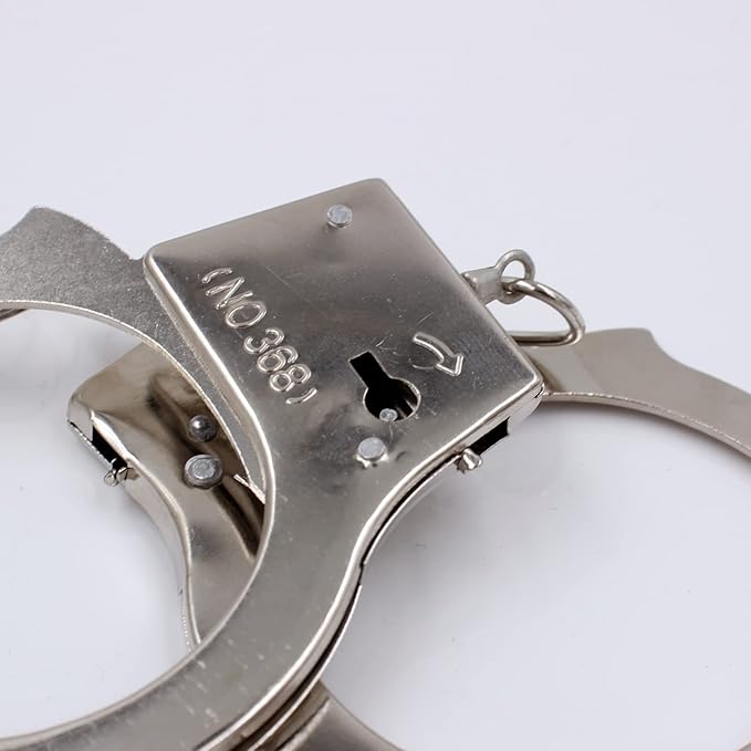 3 Pack Kids Play Toy Metal Handcuffs with Key for Swat Police Role Play Kids Party Supplies