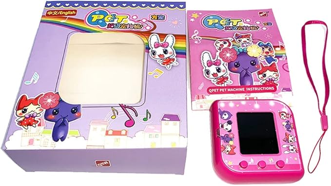 Virtual Electronic Pocket Pets for Kids - Super Cute Retro Digital Pixel Nostalgia for Girls 6 Years+, 12 Cartoon Characters Mascotas, Handheld, Mini Console Pet Machine Toys, 6.5*6.5*3cm (Pink)