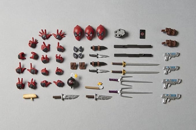 Kaiyodo Revoltech Amazing Yamaguchi Deadpool Ver. 2.5, Total Height: Approx. 6.7 inches (170 mm), Non-scale, PVC & ABS, Painted Action Figure, NR050