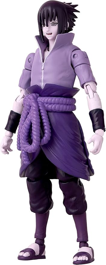 BANDAI Anime Heroes Action Figure Uchiha Sasuke Rinnegan/Mangekyo Sharingan | 17cm Sasuke Figure with Extra Hands and Accessories | Naruto Shippuden Anime Figure Action Figures for Boys and Girls