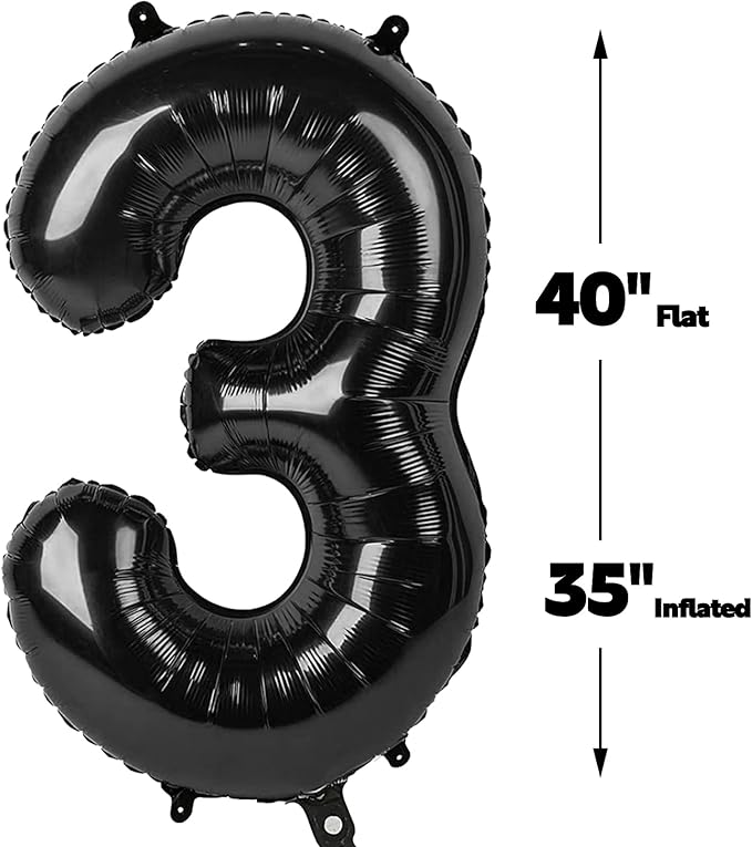 Black Number 13 Balloon, 40 Inch, Birthday Party Decorations, Graduation & Anniversary Supplies