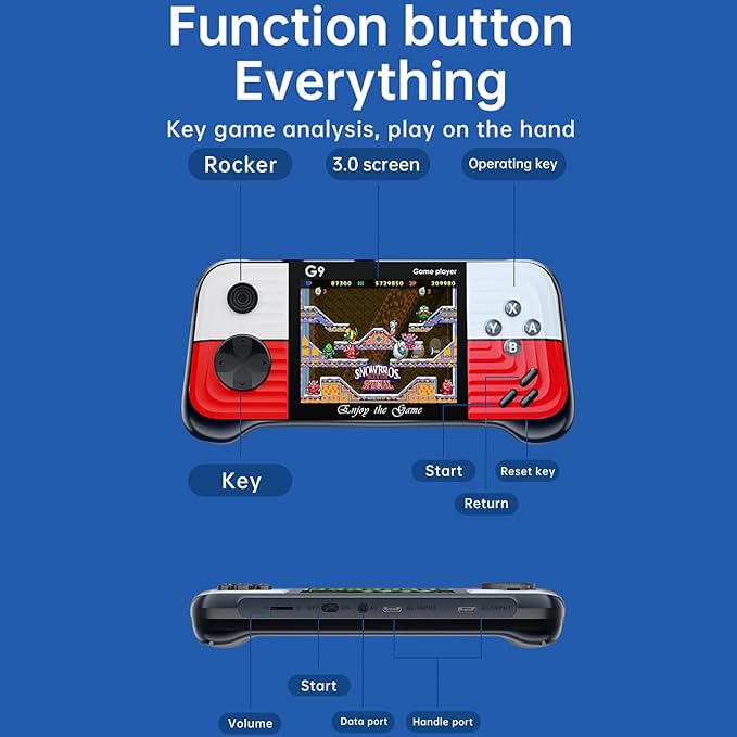 Retro Mini Video Games Portable Handheld Game，Handheld Game Console with Classical FC Games 3.0" Color Screen，Birthday for Boys Girls and Adults (Red)