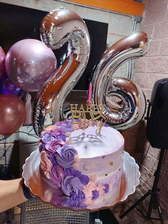 Silver Number 6 Balloon 40 Inch, 6th Birthday Party Decorations for Children, Giant 6 Foil Balloon for Party Supplies