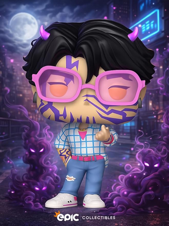 Funko Pop! Animation: Kpop Demon Hunters - Saja Boys Jinu Demon Pattern (Chase Variant) Vinyl Figure Collectibles Bundled with Box Protector