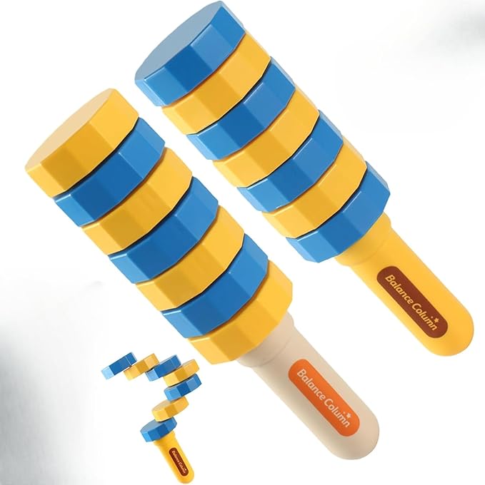 Handheld Wooden Balancers- Wooden Balance Challenge Set for Kids & Adults, Hand Eye Coordination Game, Sensory Motor Skills, Creative Play, Stress Relief Fidget Gift for Holiday/Party (B)