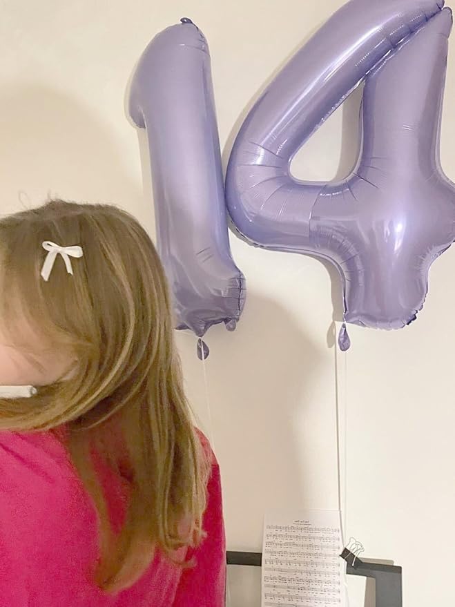 Lilac Number 1 Balloon 40 inch, Number 1 Birthday Balloon for Boy Girl, Lavender Foil One Balloon for 1st 10 11 12 16 18 Birthday Party, Anniversary Celebration Number Balloons Decorations