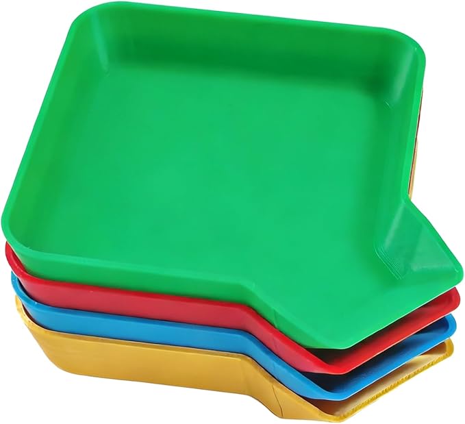 4-Piece Game Organizer Set - Multi-Color Chip & Token Trays for Board Games, Poker, Card Nights, Casino Party Supplies (4)