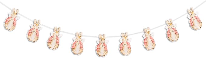 Rabbit Paper Banner - A Little Bunny is On The Way Decoration,Easter Baby Shower Party Supplies,Spring Party Decorations for Gender Reveal
