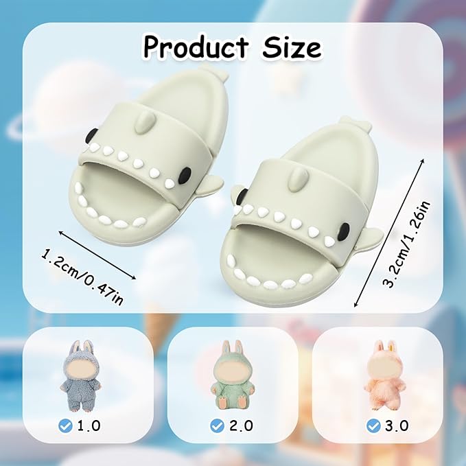 Clothing Shark Summer Sandals for Dolls - Open-Toe Slippers, Cute Accessories Easter Gifts for Photography, Display & Collectors Age Limit 15+ Easter Gifts(White)