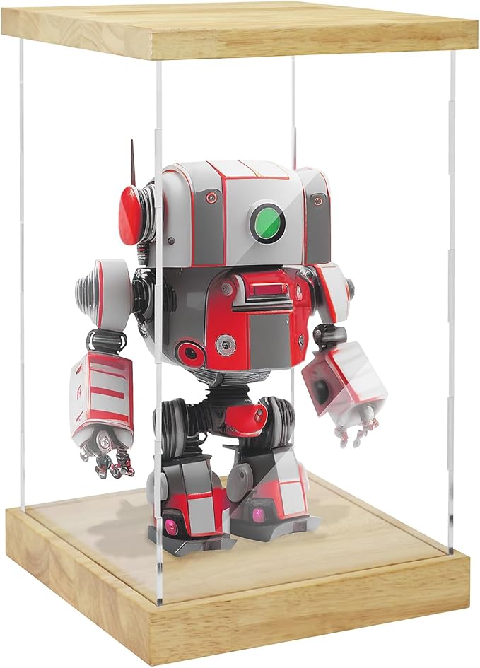 BenchPro Clear Acrylic Display Case for Trophy, Collectibles, Assemble Cube Display Box Stand Dust Proof Protection Showcase for Action Figures Toys. (1.75" & 1" Thick Wood, 20" H x 12" L x 12" D)