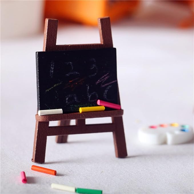 ONEST 46 Pieces Doll House School Supplies Mini School Accessories Dollhouse Home Miniature Model DIY Doll Accessories