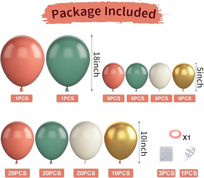 Sage Green Pink Balloon Garland Arch Kit, Green and Retro Pink Metallic Gold Latex Balloons for Baby Shower Wedding Birthday Graduation Anniversary Bachelorette Party Background Decoration