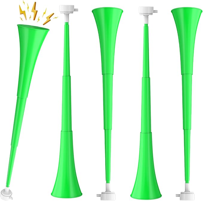 Collapsible Stadium Horn 24 Inch Vuvuzela Plastic Trumpet Blow Horns Noisemakers Loud Sound Soccer Cheer Horn for Sporting Events Graduation Games School Party Supplies Favors Accessories