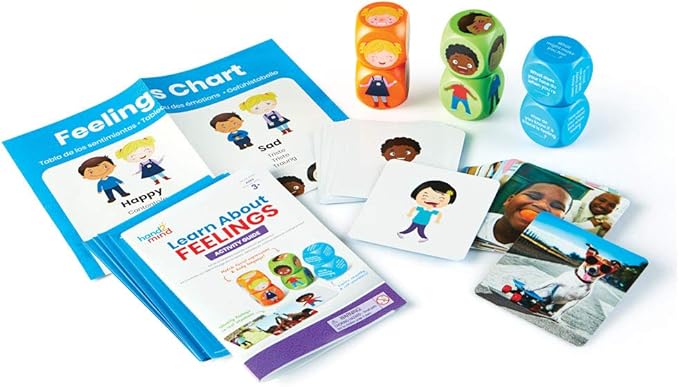hand2mind Learn About Feelings Set, Social Skills Games for Kids, Social Emotional Learning Activities, Play Therapy Toys for Counselors, Calm Down Corner Supplies, Autism Learning Materials