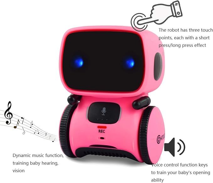 Contixo R1 Robot Toys for Kids 2 Pack Bundle - Smart Robot for Kids Voice Control Talking Dancing Learning Educational Toy for Boys Girls Toddlers Age 3-12 Years Old Birthday Gifts - Blue, Pink