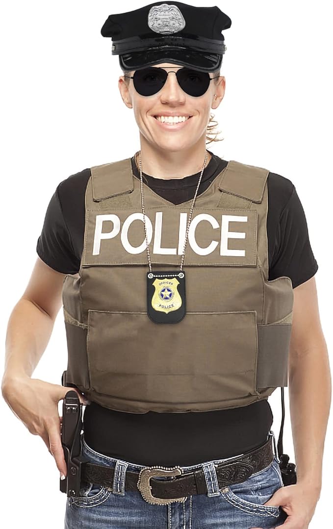 Police Accessories Kit Police Pretend Play Toys Set Hat Handcuffs Officer Costume for Halloween costume Accessories