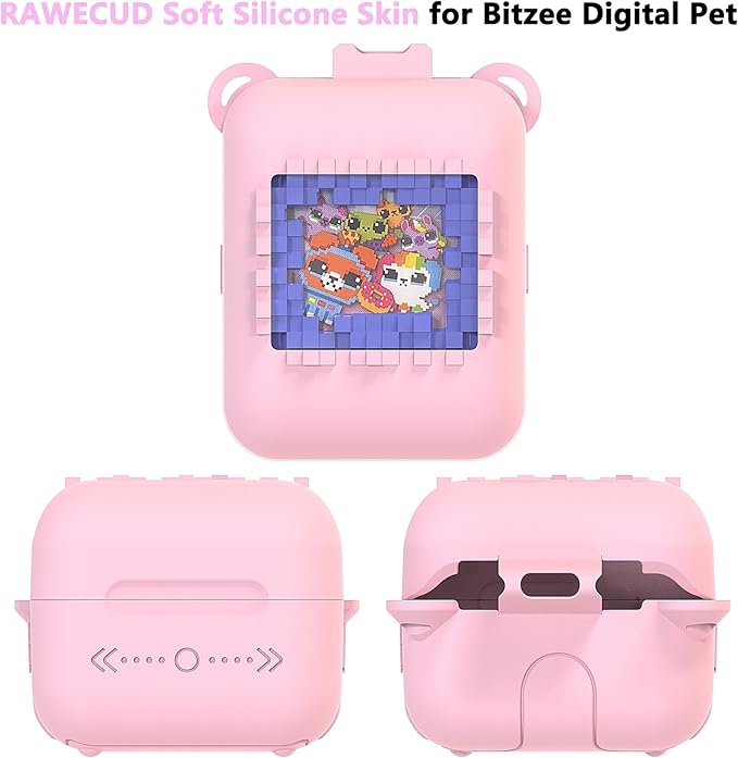 Silicone Case for Bitzee Original Interactive Toy Digital Pet with 15 Animals, Protective Skin Cover for Bitzee Original Virtual Electronic Digital Pet Accessories (Pink Case)