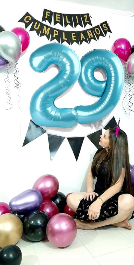 40 Inch Pastel Blue Numbers 9 Balloon, Balloons Decorations for 9 19 90 Birthday Party, Engagement, Wedding, Graduations, Photo Shoot Supplies