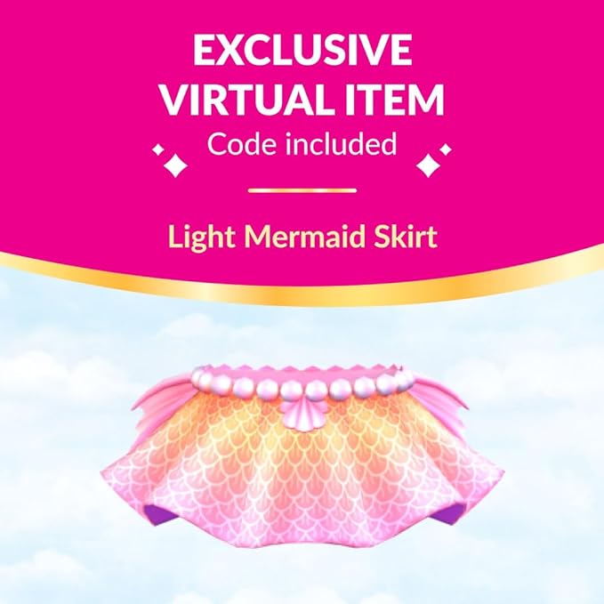 3” Light Mermaid Fashion Doll - 1 Figure with 9 Fashion Accessories - Virtual Item Code Included - Series 3 - Ages 5+