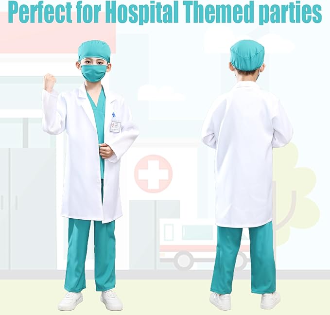 Kids Nurse Costume Doctor Costume Dentist Costume For Kids Play House Pretend Play Dress Up Party