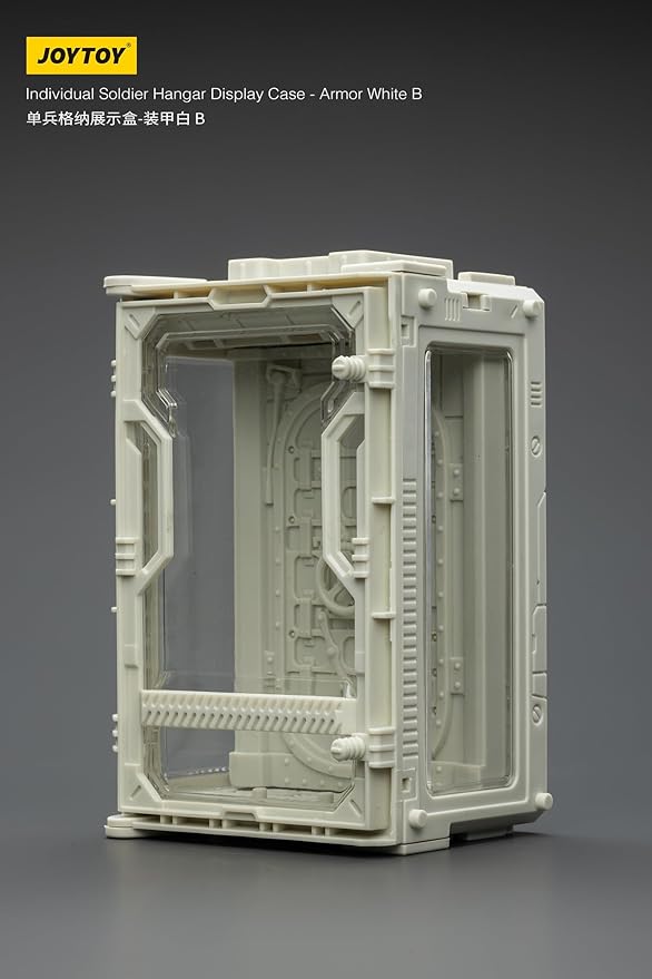 JOYTOY 5'' Display Box,Action Figures Display Case - Individual Soldier Hangar Display Case - Armor White C - Dustproof Collectibles Box Ages 15+