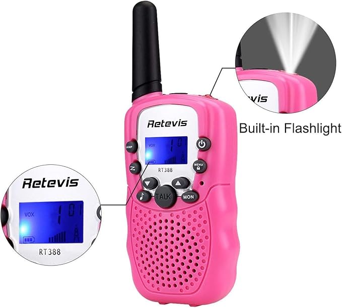 Retevis RT628 Walkie Talkies for Kids Bundle with RT388 Kids Walkie Talkies Rechargeable, 2 Way Radio Long Range, Girls Toy for Camping