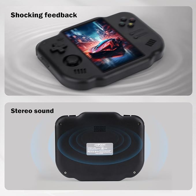 MagicX Zero 40 Handheld Game Console, 4.0 Inch IPS Screen Retro Video Games Consoles with 4300mAh Long Battery Life & 64GB TF Card Preloaded Games, WiFi Wireless Connection Classic System (Black)