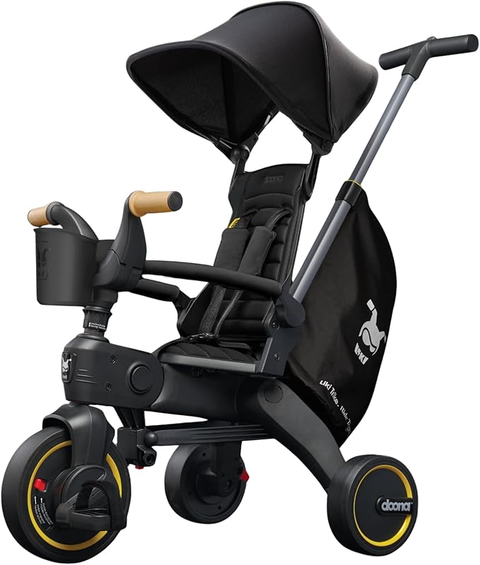 Doona Liki Trike S5, Nitro Black - 5-in-1 Compact, Foldable Tricycle - Suitable for Toddlers 10 to 36 Months