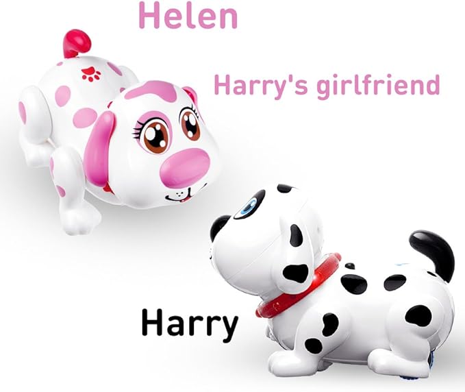 WEofferwhatYOUwant Robot Dog Harry – Electronic Interactive Dalmatian Puppy Toy for Toddlers – Touch-Activated, Singing, Barking, Walking – Smart Bump & Go Robot Pet Dog Toy for Kids Ages 2+