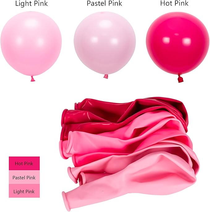 147pcs Pink Balloon Garland Arch Kit for Girls Birthday Party Supplies Set Red Lips and Lipstick Foil Mylar Kiss Balloons for Makeup Valentines Wedding Backdrop Decor