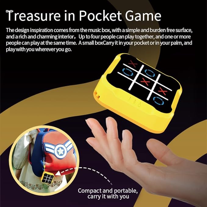Electronic Tic Tac Toe Game: Puzzles Portable Games 3-in-1 Tic Tac Toe Bolt Game Travel Tic Tac Toys for Educational Memory Growth, Infinite Tic-Tac-Toe Board Games for Ages 3+