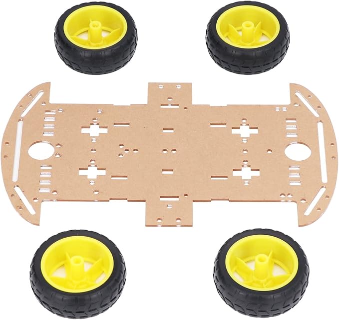Smart Car Chassis Driving Wheel Motor Screw Nut Set Kit Flexible Turning Strong Power Double Layered Structure DIY Replacement Applicable to Remote Control Cars