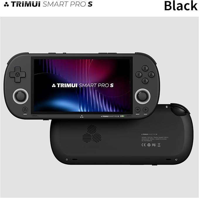 Trimui Smart Pro-S 4.96″ Retro Handheld Game Console, Allwinner A523 Octa-Core 2.0GHz, Mali-G57, Active Cooling, L3/R3, Linux, 8GB + microSD (Black-No Card)