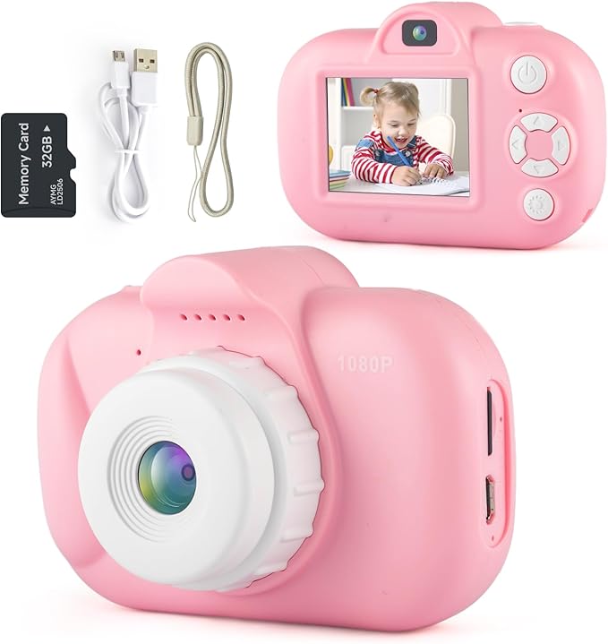 Kids Camera for Girls Boys Gifts Toys, Toddler Camera with Games, 48MP & 1080P HD Dual Lens Selfie Kids Digital Camera for Girls Age 6-8 Christmas Birthday Gift Toys
